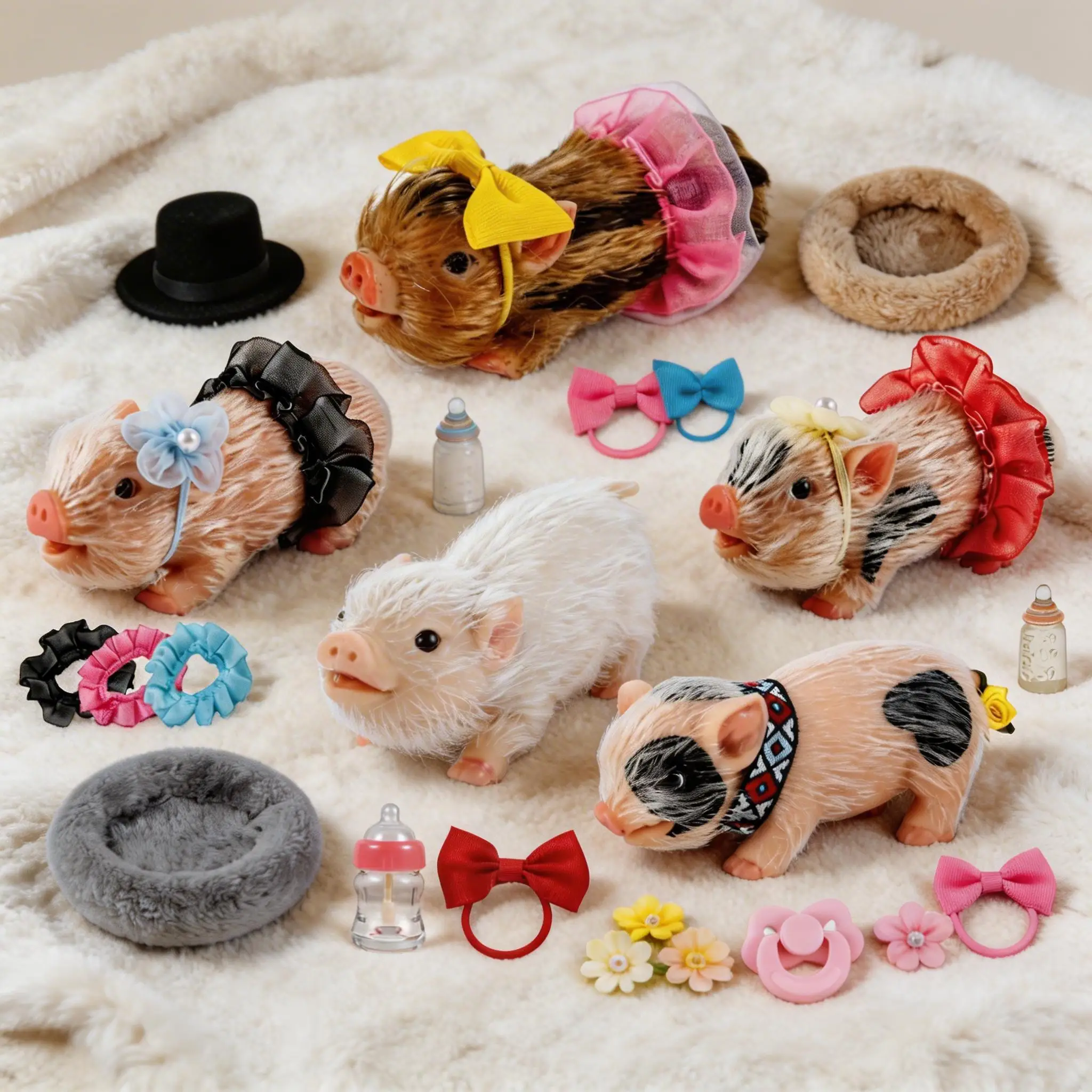 5/6 Inch Silicone Pig Doll Toy Mini Soft Lifelike Silicone Pig Doll Miniature Reborn Silicone Pig With Accessories For Kids Gift