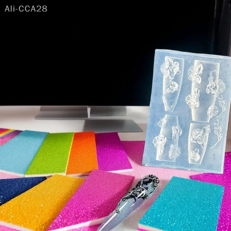 

Маникюрный набор «сделай сам» — силиконовая форма для ногтей с 3D розой и бантом; В комплект входят пластины для штамповки уникального художественного декора ногтей.
