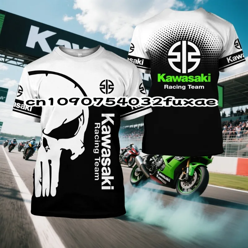 

Kawasaki New Racing Team Men's T-shirt, 3D Printed Short Sleeved Summer Quick Drying T-shirt, Motorcycle Casual Sportswear