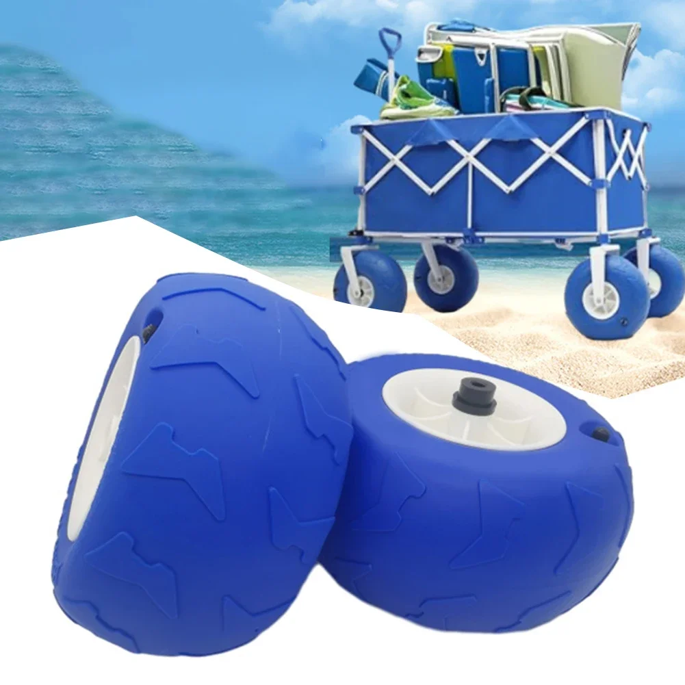 2 Stück Strandwagen-Rad 9 Zoll 8,5/10,5/12,5/20,5 mm PVC-Luftreifen für Ballon-Kajak-Campingwagen-Zubehör