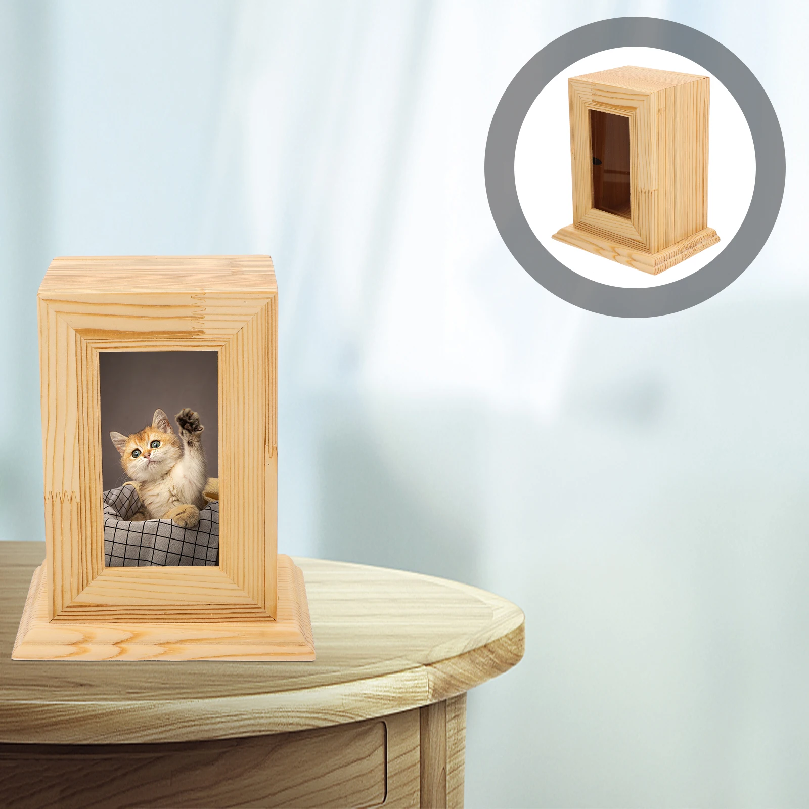 

Wooden Pet Urn For Cat Ashes for Ashes Durable Safe Storage Small Portable Design Cat Dog Memorial Gifts Bone Container