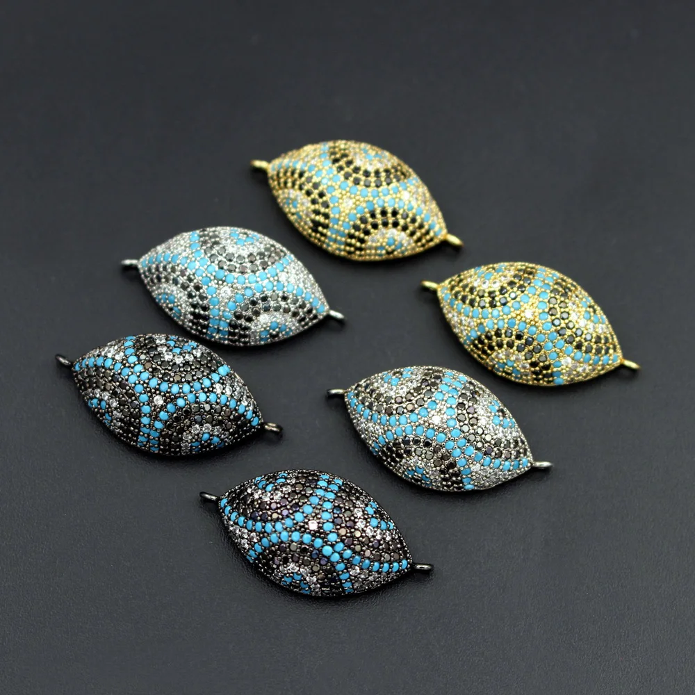 1pc Pave CZ Zirconia Greek Turkish Evil Eye Pendant Charms Hamsa Hand Connectors For DIY Necklace Bracelet Jewelry Accessories