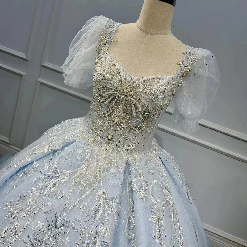 2023 JANCEMBER elegante abito da sposa per la sposa Organza colletto quadrato abiti da sposa per le donne che bordano a strati WN050 Robe De Mariée