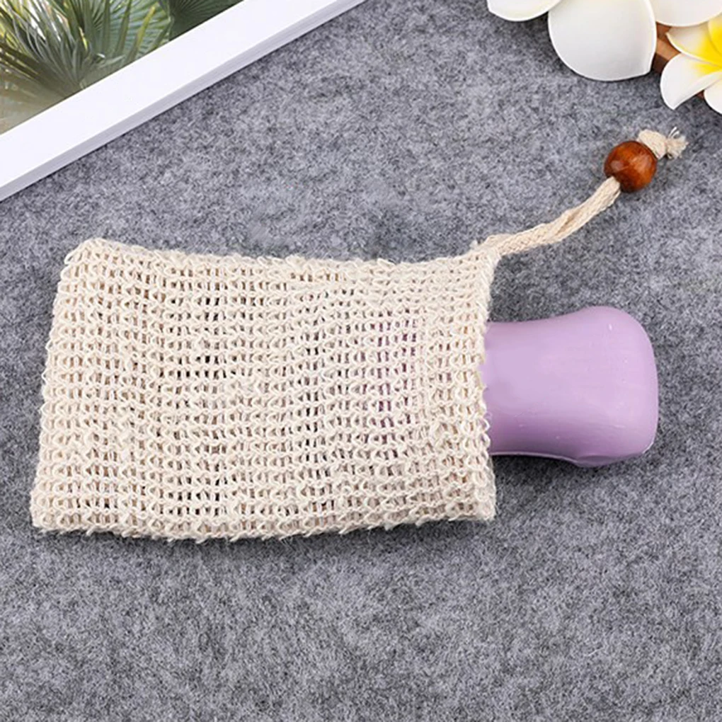 Linen Foaming Net Portable Reusable Body Arm Deep Washing Bath Mesh Bag Toilet Massaging Foam Maker Accessories