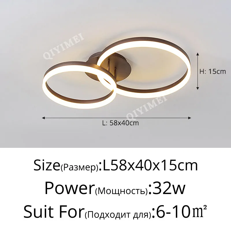 Home Ring Design Led Kroonluchters Goud Koffie Ronde Cirkel Plafondlamp Voor Woonkamer Eetkamer Slaapkamer Studeerkamer Binnenverlichting Armatuur