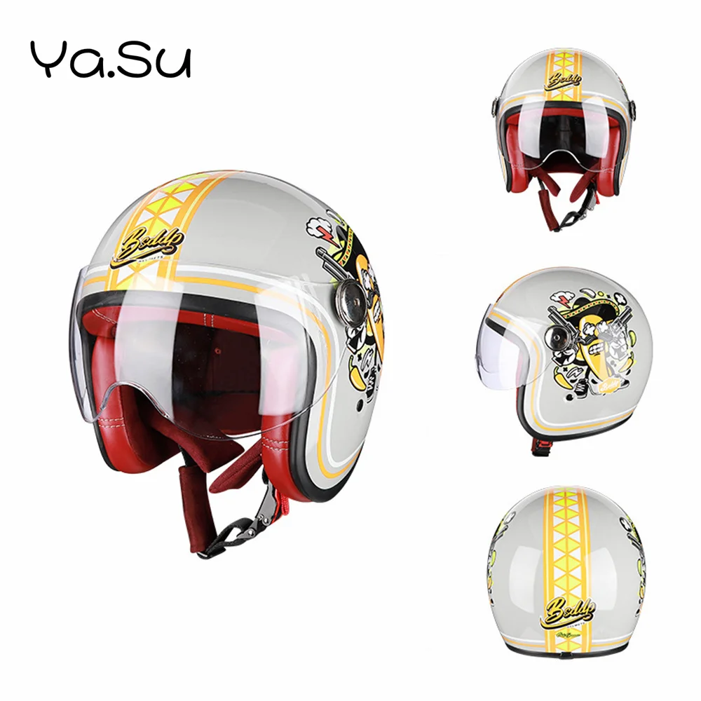 Summer Motorcycle Riding Helmet Retro Fashion Safety Helmet For Harley Motorcycle Skateboard Bike Head Protection