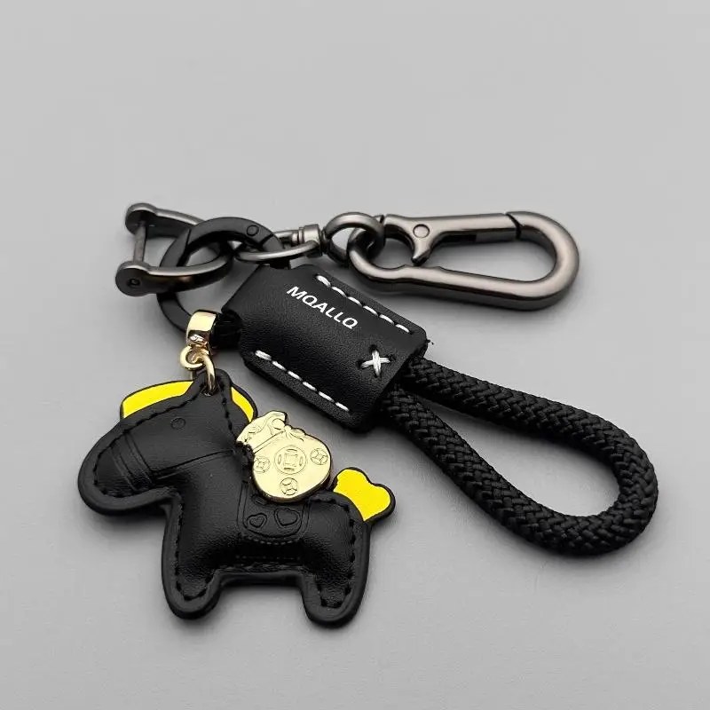 Immediately Get Rich Handmade Leather Car Key Chain Pendant, Exquisite And Simple, Personalized Key Chain Rope For Men And Wome