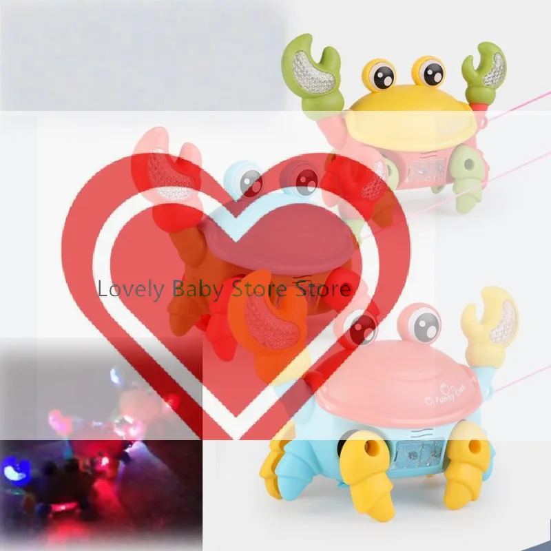 【bs】1pc-brinquedo-de-caranguejo-eletrico-interativo-para-criancas-com-som-e-luz-brinquedo-musical-para-engatinhar-e-andar-presente