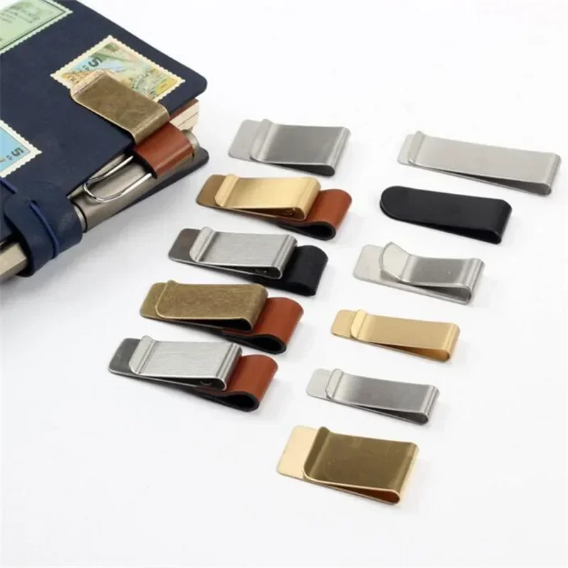 1pcs Metal Leather Pen Holder Stainless Steel Pen Clip For Notebook Diary School Office Accessories Back To School