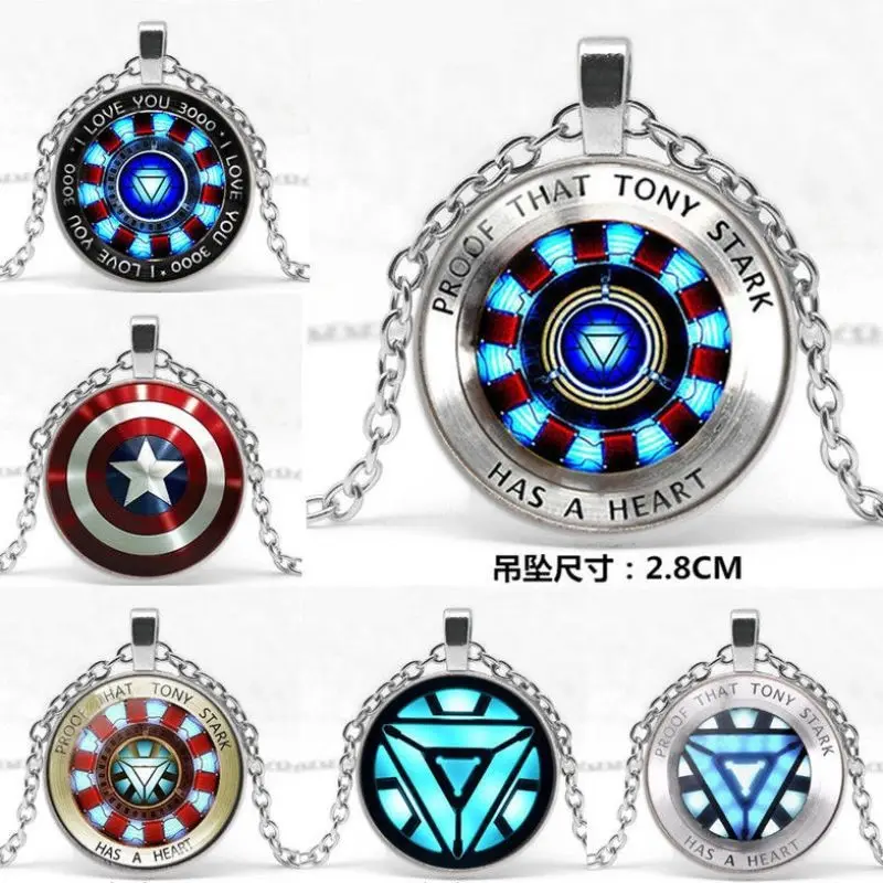 The Avengers Iron Man Series Ark kalung reaktor kartun perifer dipersonalisasi Sweater kreatif rantai pasangan liontin sederhana