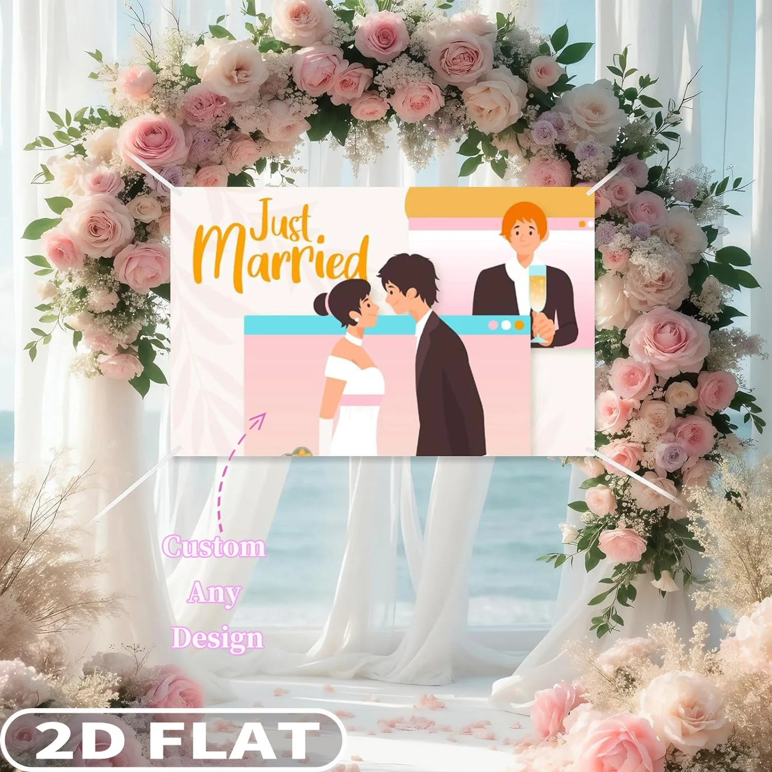 Personalize 110x180cm(3.6x6 Ft) Party Banner, Polyester Banner with 4 Corner Grommets