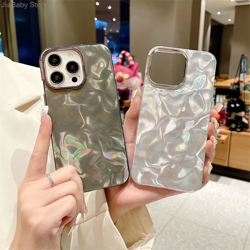 Glitter Jellewed Shockproof Fall Prevention Liquid Soft Phone Case For iPhone 11 12 13 14 15 16 Plus Pro Max Cover