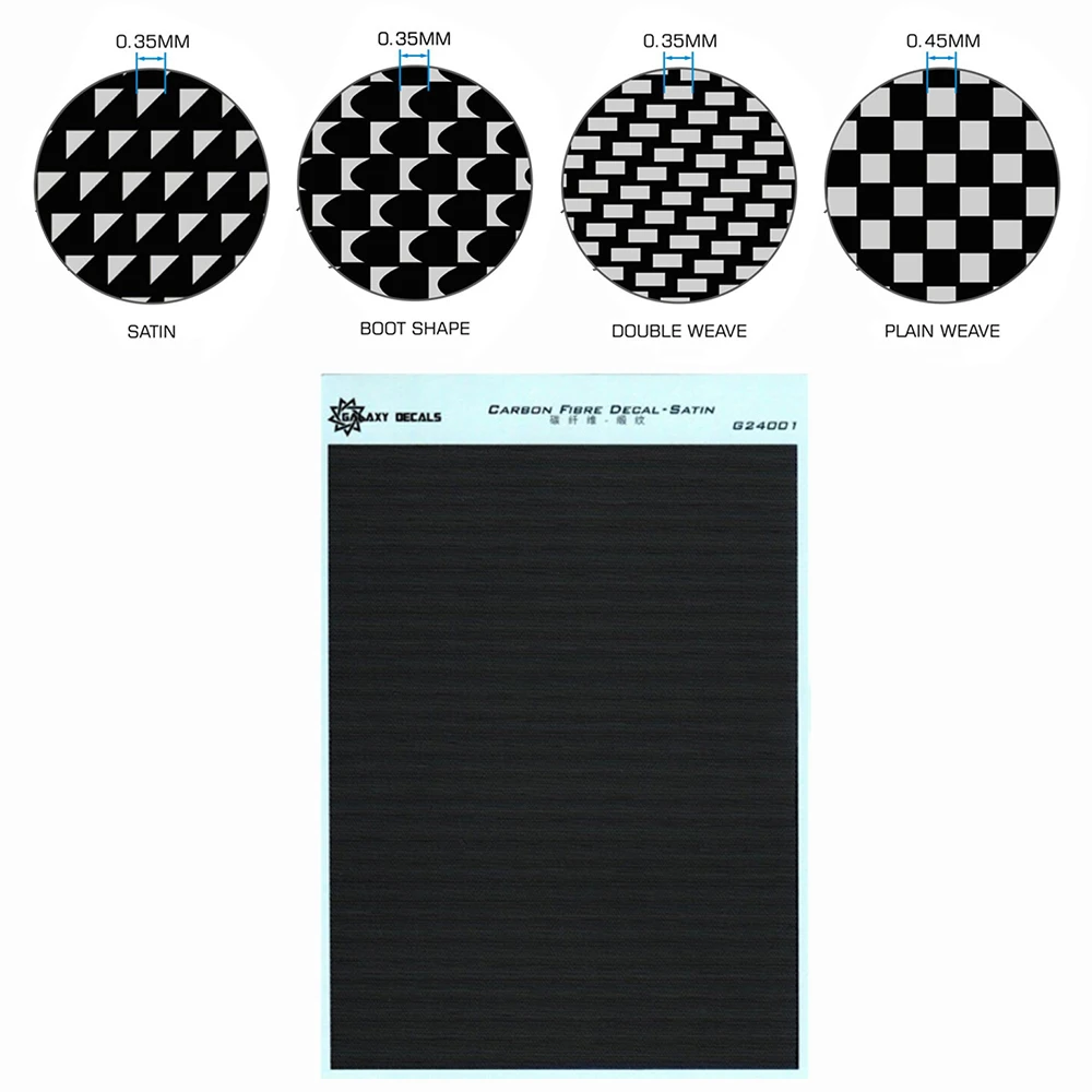 

Fibre Pattern Decal Model Kit Water Slide Decal for Model Car Instant Carbon Fiber Texture Decals for Scale Models Details Up