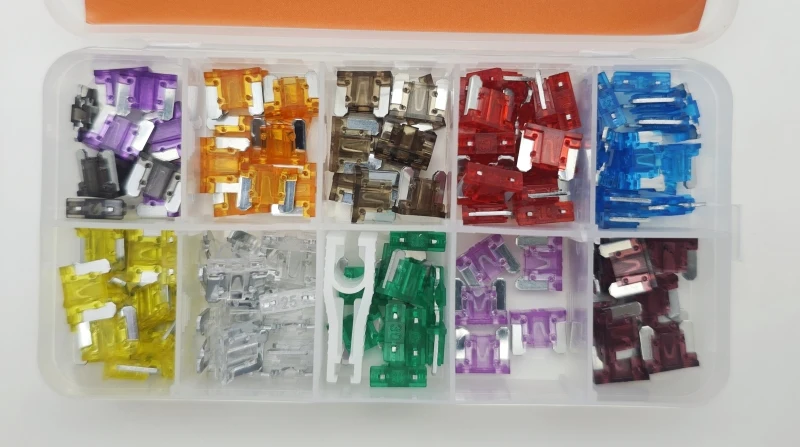 120 Stück Mikrosicherungen, Low-Profile-Mini-Sicherungsset, Mikrosicherungs-Sortiment (2 Ampere - 40 Ampere) + 1 Sicherungsauszieher – Detail 2