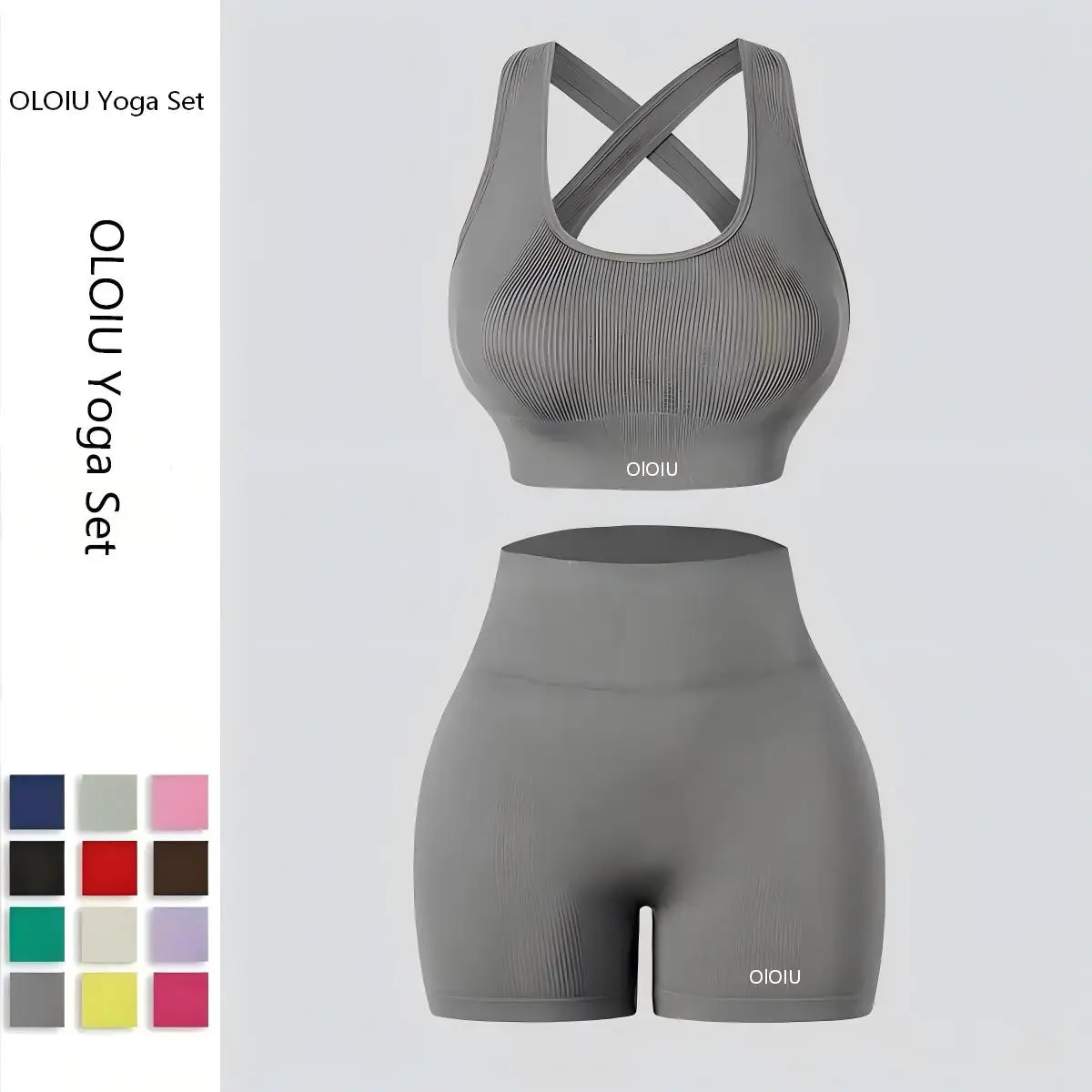 OLOIU new model seamless sports tank top yoga set for women, fitness bra, running yoga pants, beautiful back design