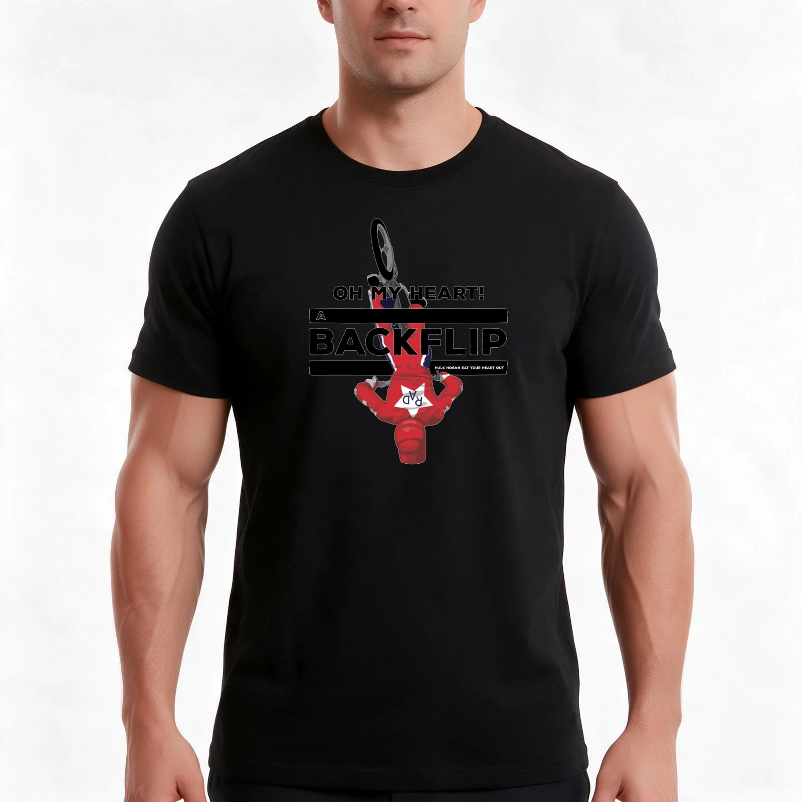 Oh My Heart A BACKFLIP T-Shirt Summer Casual Cotton Tee Oversized Streetwear Tops Vintage Graphic Print Unisex Men Women