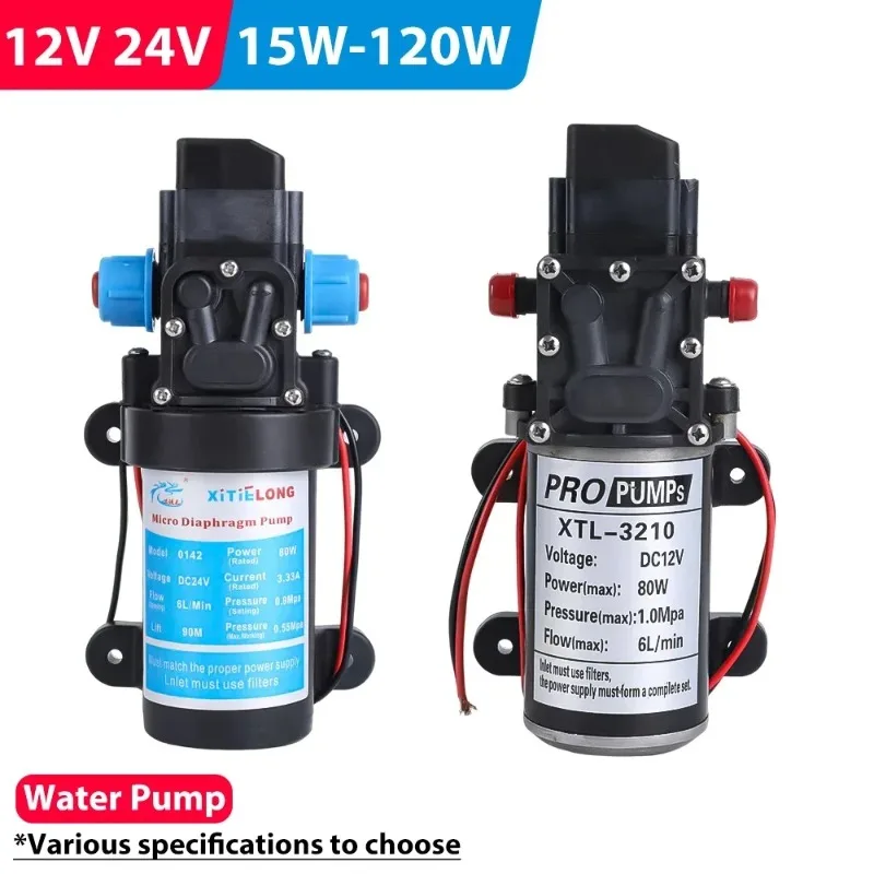 Agricultural Electric Pump Water 12V 24V 120W High Pressure Diaphragm Self Priming Garden irrigation Water Sprayer Car Wash