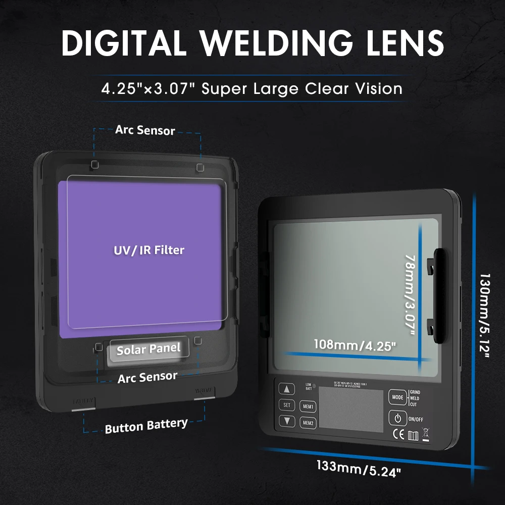 ANDELI Free Shipping Large View Welding Helmet Flip up Auto Darkening True Color 4 Arc Sensor