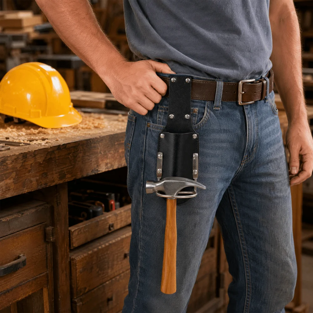 Portable Black Hammer Holder Handy Design Heavy Duty Tool Organizers Portable Durable Waist Bag Construction Worker