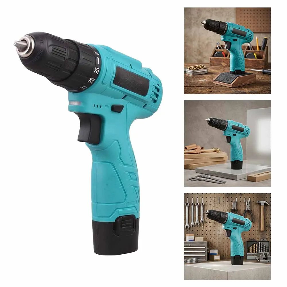 12V Cordless Drill Electric Screwdriver 25+1 For Torque Dual Compact Hand Drill For DIY Wood Plastic Metal Driving Tasks Tool