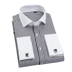2023 French Cufflinks Suit Collar Korean Version Slim Fitting Shirt Long Sleeve Men's Tuxedo Party Wedding  Shirts