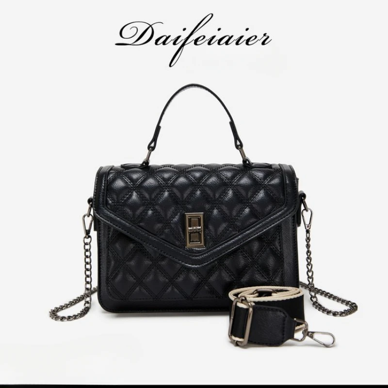 حقيبة يد مربعة صغيرة من جلد البولي يوريثان للسيدات بمقبض علوي ورفرف مخيط 2025 يد ربيعية تحمل حقيبة يومية غير رسمية فقط #1