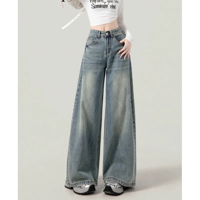 

Y2K High Waisted Jeans Women Wide Leg American Spring Summer Shape Slimming Loose Hanging Straight Leg Floor Pants