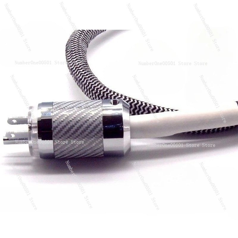 Pure Silver HIFI Power Cable Handmade for Audio System CD Transport DAC Decoder Tube Amplifier US Plug