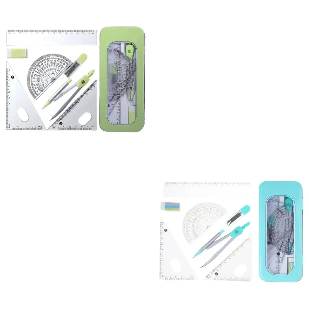 Student Geometry Math Set with, Drawing Math Protractor, Set Square