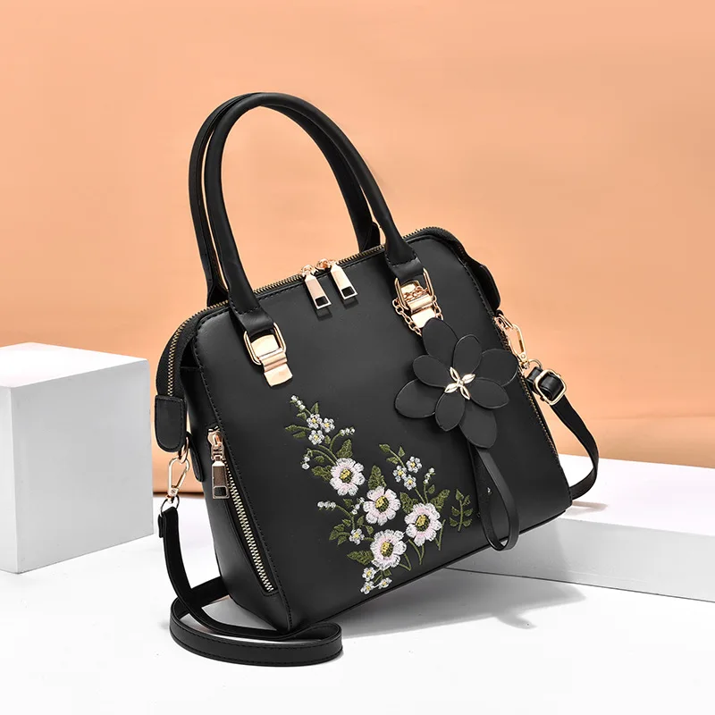 

Fashion Embroidered Tote Bag Large Capacity Handbags For Women Elegant Female Square One Shoulder Crossbody Bag 2022 New