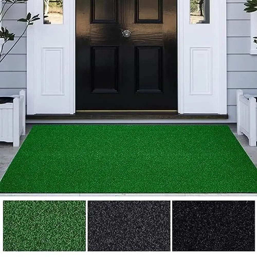 Artificial Grass Runner Rug Outdoor/Indooor Waterproof Straw Non Slip Rubber Backing Low Pile Astro Carpet Dog Absorb Water Dust