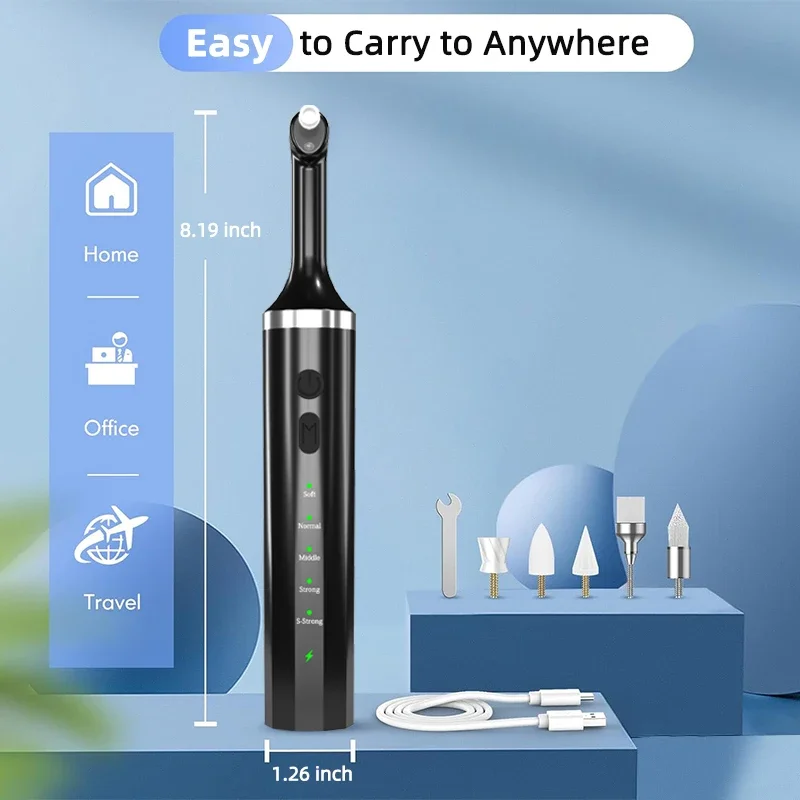 Professionele elektrische tandenpolijstset – 5 reinigingsmodi voor het verwijderen van tandsteen en tandplak, tanden bleken en tandsteenverzorging