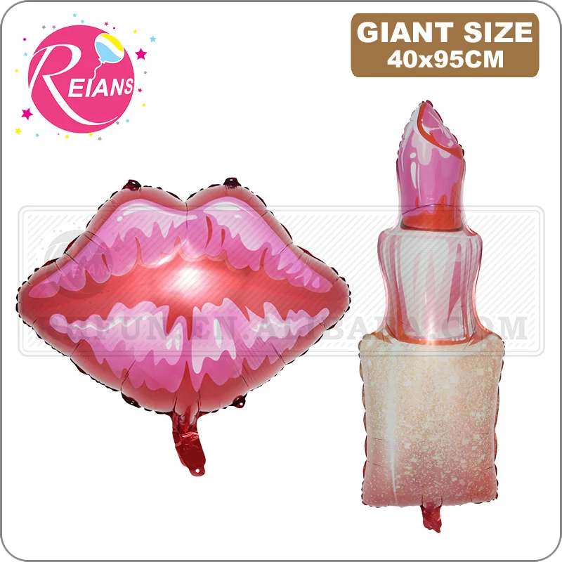 Giant Lipstick Bridal Shower Foil Balloons Kiss Me Mouth lip Wedding Helium Balls Spa Party Decorations Adult air globos toys