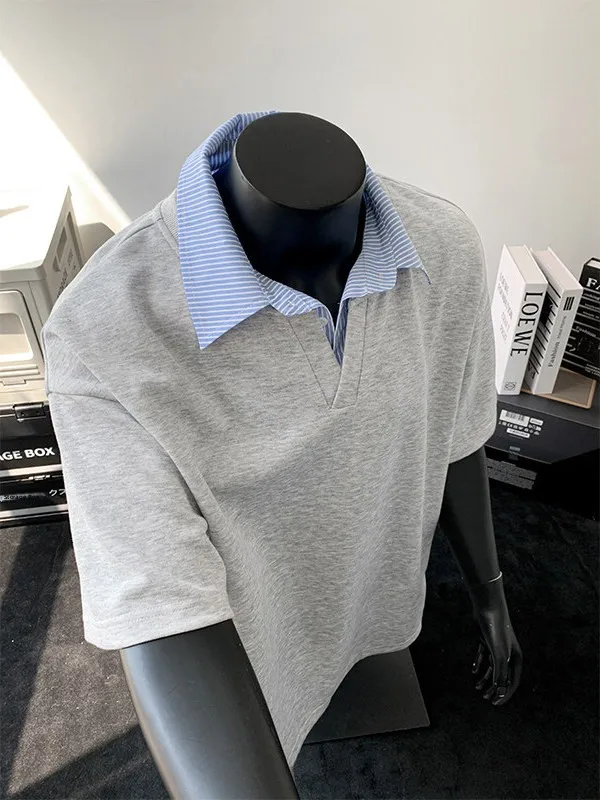 

Мужская летняя модная футболка Cleanfit Casual Loose с коротким рукавом, воротником, из полиэфирного волокна, большого размера, свободного кроя