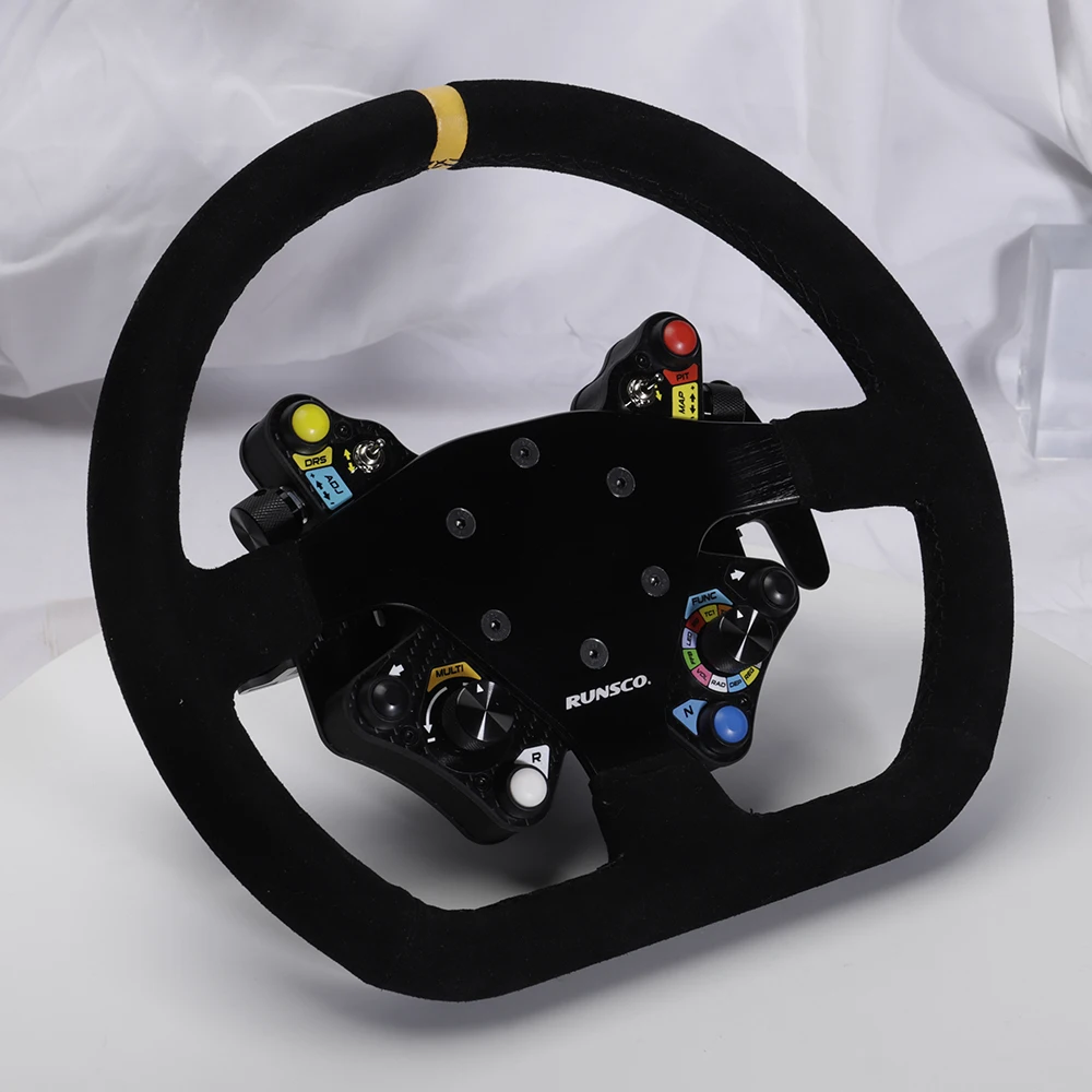 320mm Flat Steering Wheel And Sim Hub Sport Racing Game Steering Wheel Control Suede 70MM PCD