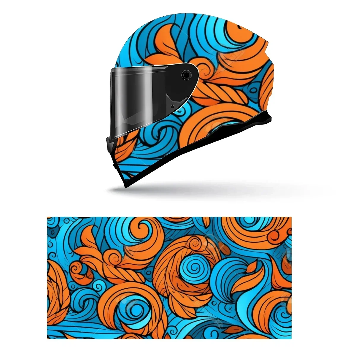 

Abstract Paisley Batik Full Helmet Wrap Sticker Motorcycle Helmet Racing Graphic Decal Vinyl Wrap Helmet Decorative Sticker