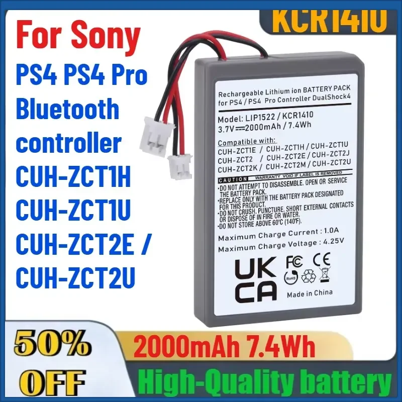 2000mAh 7.4Wh KCR1410 Battery for Sony PS4 PS4 Pro Controller CUH-ZCT1H CUH-ZCT1U CUH-ZCT2E / CUH-ZCT2U
