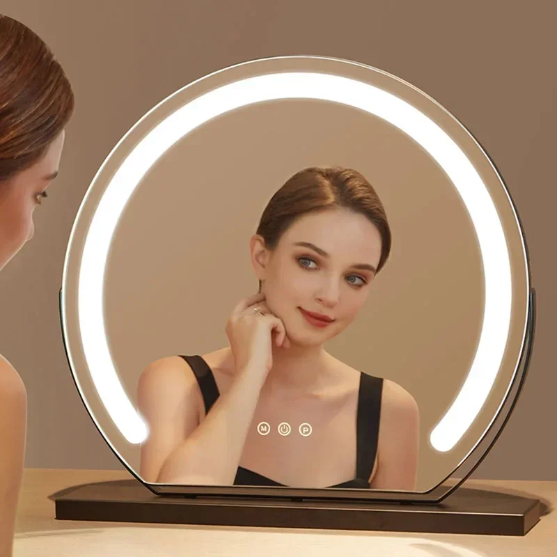 Led Makeup Mirror Funky Smart Dressing Table Portable Mirror Modern Circular Garden Flower Nordic Spiegel Wand Home Products