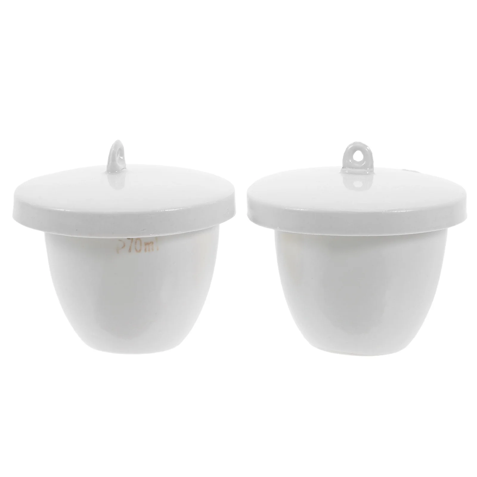 

2 Pcs Heat Resistant Porcelain Crucible Ceramic with Lid Casting for Laboratory Equipment