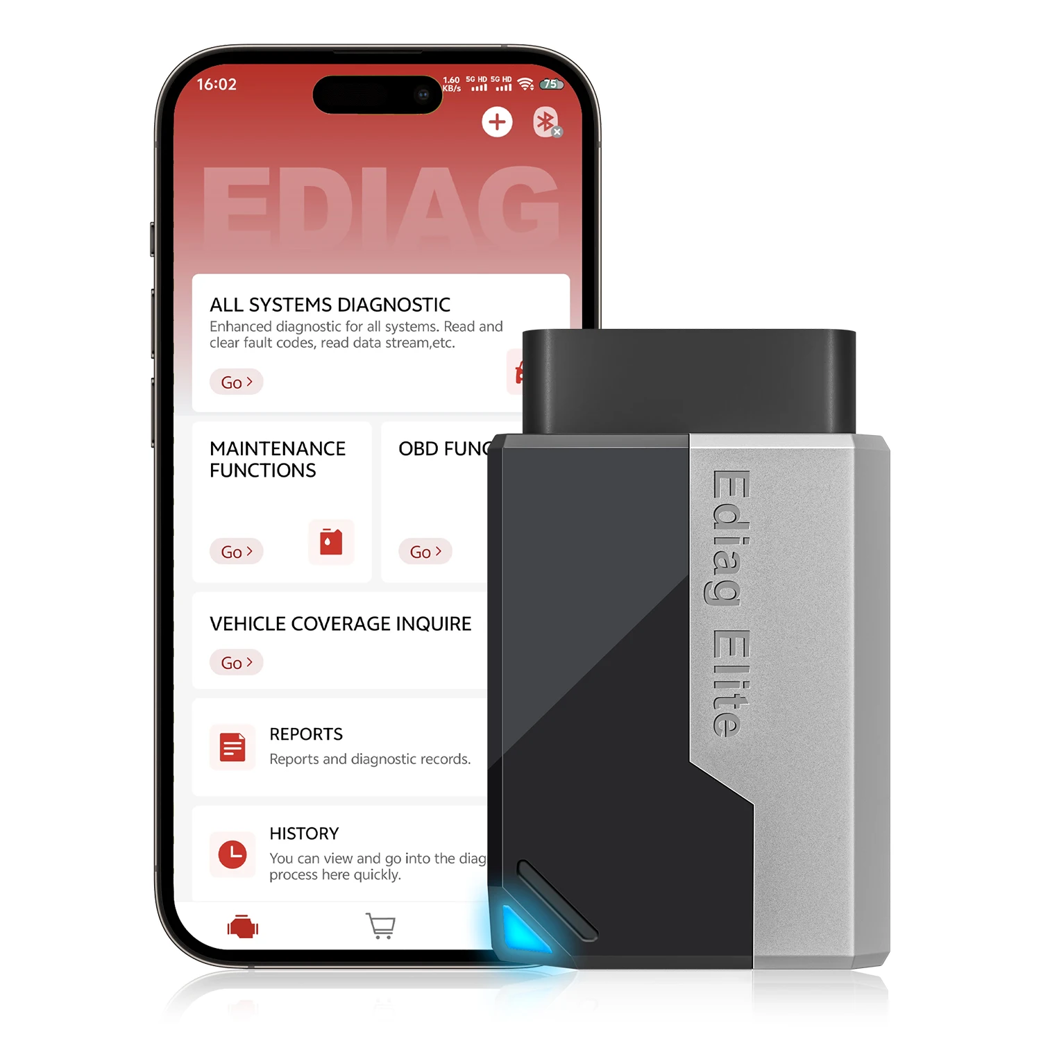 Сканер Kingbolen Ediag Elite OBD2 Все системы Активный тест 15+ Сброс для iOS и Android, инструмент сканирования Bluetooth, отличное бесплатное обновление