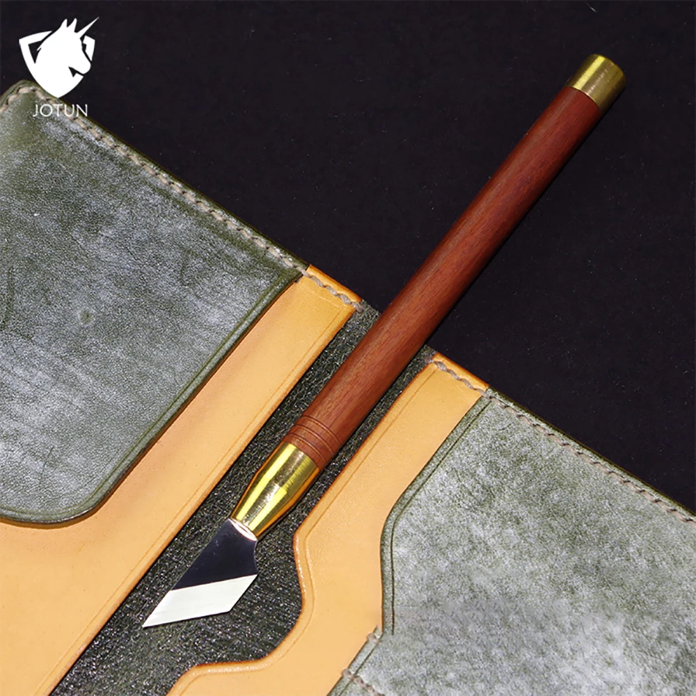 JOTUN Leather Carving Knife DIY Hobby Artwork LeatherCraft Super Sharp Cutter Handwork Tool With Wood Handle ASP60 Steel Blade