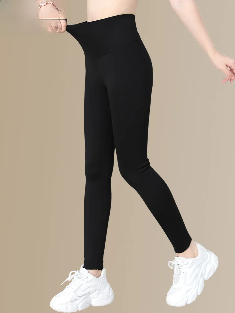 

Брюки для йоги с высокой талией, женские брюки из воловьей кожи, зимняя уличная одежда, бедра, полиэстер, спандекс