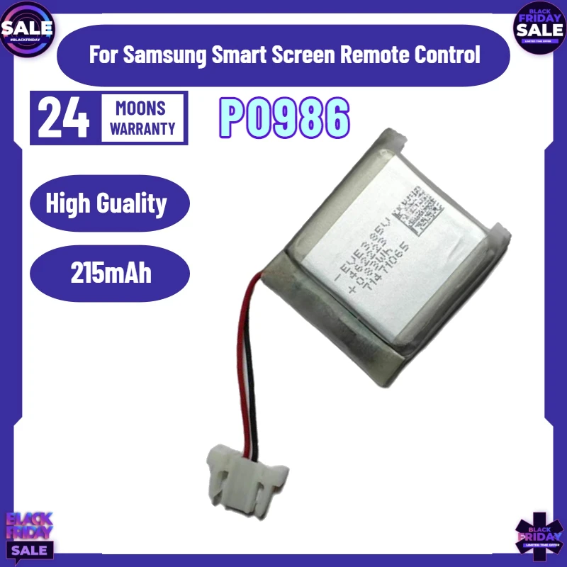 215mAh 3.85V for Samsung Smart Screen Remote Control Board RMCSPB1TP1 BN59-01357 BP59-00150A  P0986 EVE 462223 Battery