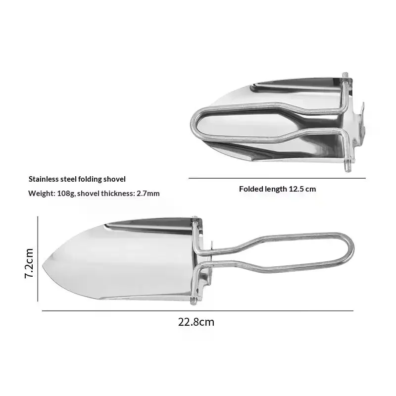 1/2pcs Stainless Steel Folding Gardening Shovel Spade Multifunctional Portable Garden Planting Transplanting Tool