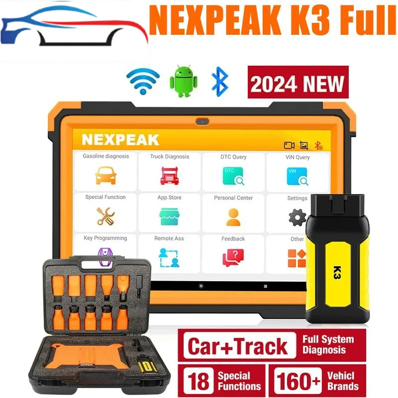 NEXPEAK K3 OBD2 Full System Scanner Car/Heavy Duty Diagnosis For 18 Special Functions ABS Airbag EPB DPF Cluster Calibration