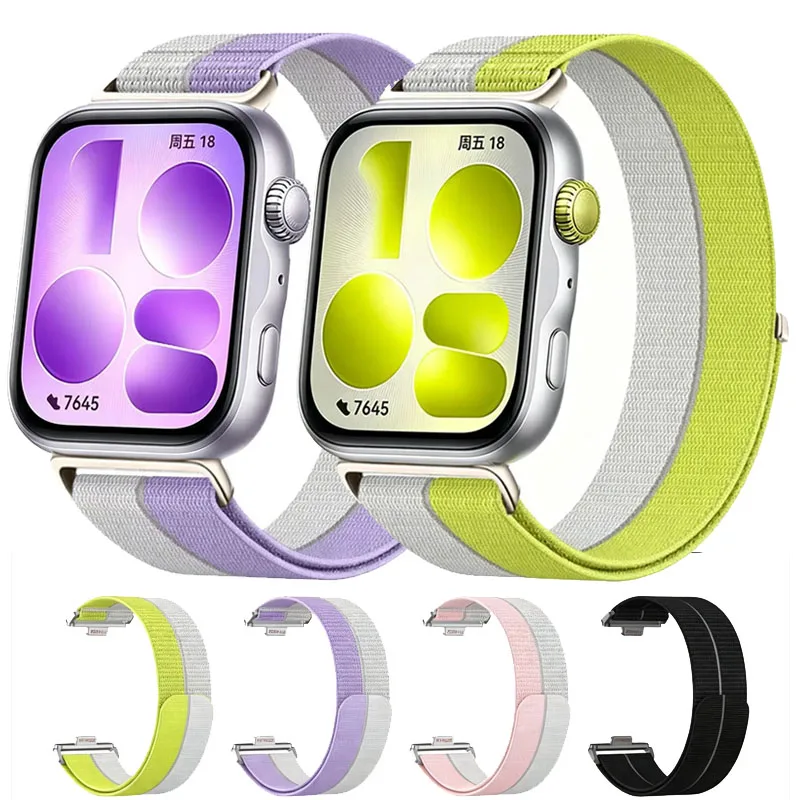 Offizielles Nylon-Schlaufenarmband für Huawei Watch Fit 5 4 3, geflochtenes, bequemes, atmungsaktives Band für Huawei Fit 5Pro Fit4Pro Zubehör.