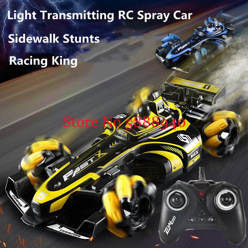 

4WD F1 Formula Racing Lateral Drift RC Car 2.4G LED Light Music Sports Simulate Spray LED Light High Speed Remote Control Car