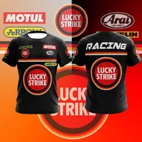 Lucky Strike Racing Men's Quick Drying T-shirt Comfortable And Casual Breathable Sweat Absorbing Parent Child Short Sleeve