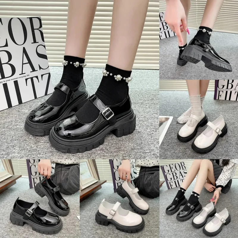 Mary Jane Shoes Y2K Brown Sweet Japanese JK School Style Thick Sole Leather Shoes Retro British Girl Platform Loafers Gift New