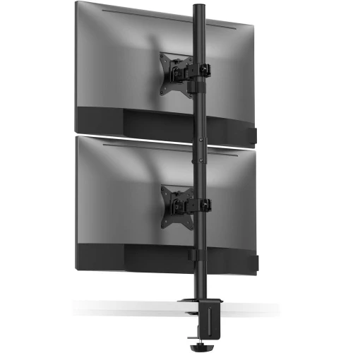 

Stacked Arm – lexible Stand or 17–32'' Sns – Space-Saving Desk Mount or 2 Displays – VESA-Compatible Ergonomic Setup - Black